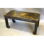A Late 19th/Early 20th Century Japanese Lacquered Low Table, the mother of pearl inlaid top
