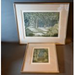 Molly Dicker 'Hut In The Woods' limited edition number 3 from 45 together with another similar