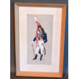 A G Beckwith "10th Prince of Wales Light Dragoon Officer in Dress Uniform 1794" watercolour,