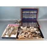 A Cased Set Of Twelve Fish Knives And Forks by Mappin & Webb together with a collection of other