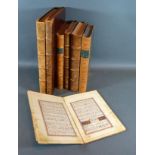 One Leather Bound Volume containing Arabic script together with six German wartime books