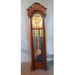 An American Mahogany Long Case Clock bearing label The Herschede Hall Clock Company, Cincinnati,