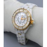 A Chanel J12 Wrist Watch with diamond markers numbered WH44638
