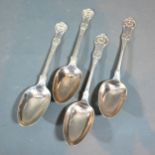 A Pair Of Victorian Scottish Silver Table Spoons Glasgow 1847 together with a pair of London