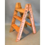 A Pair Of Folding Bar Steps with inscriptions Moet & Chandon and Bollinger 81 cms tall