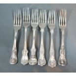 A Pair Of London Silver Forks together with two Victorian London silver forks, a William IV London