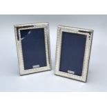 A Pair Of 925 Silver Rectangular Photograph Frames 15 x 10 cms