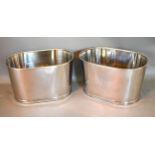 A Pair Of Oval Wine Coolers Inscribed Bollinger 43 cms long