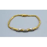 An 18ct Gold Bracelet set with small diamonds 17.5 gms