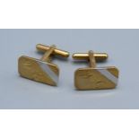 A Pair Of 9ct Gold Cufflinks 8.1 gms