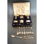 A George V Silver Cruet Set comprising of two peppers, two salts and two mustards, Birmingham 1919