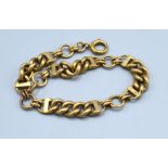 A Tested 9ct Gold Curb Link Bracelet 18.4 gms