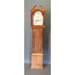 A George III Oak Long Case Clock, the painted dial inscribed Pile Chard with two train movement,