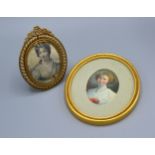 A G Sterry, A Small Oval Portrait dated 1916, 9 x 6 cms together with an oval engraving within a