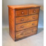A Victorian Mahogany Straight Front Chest of two short and three long drawers with knob handles