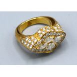 A Yellow Metal Diamond Encrusted Ring 5.7 gms. ring size I