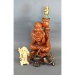 A Japanese Patinated Bronze Miniature Koro together with two other similar figures and a Chinese