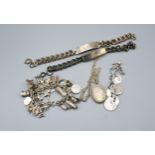 A Silver Charm Bracelet together with other items of silver jewellery