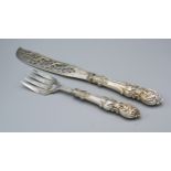 A Victorian Silver Fish Serving Pair, Birmingham 1862 and 1863