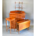 A 19th Century Mahogany Side Cabinet together with an Edwardian mahogany two tier occasional
