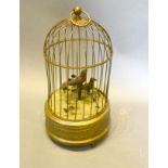 An Automaton Birdcage with Two Clockwork Singing Birds Among Foliage 28cm tall