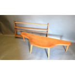 An Ercol Plate Rack 96cm wide together with an Ercol style low table