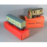 A Hornby Series 0 Gauge Snow Plough LNER within original box together with a No.2 luggage van