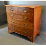 A 19th Century Mahogany Straight Front Chest, the moulded top above two short and three long drawers