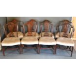A Set Of Eight George III Style Mahogany Armchairs comprising two arms and six singles all with