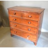 A 19th Century Mahogany Straight Front Chest of Two Short and Three Long Drawers with Knob Handles