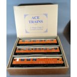 Ace Trains A Vintage Gauge 0 Corridor Coach Set 'The Flying Scotsman' three carriages boxed