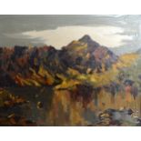 Charles Wyatt Warren 'Snowdon From Llyn Llydaw' oil on board, signed 39 x 49 cms