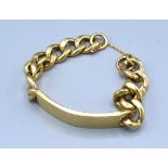 A 9ct. Gold Heavy Identity Bracelet With Curb Link Chain 81.7 gms.