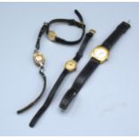 A 9ct. Gold Cased Ladies' Wrist Watch By Avia together with three other ladies' wrist watches