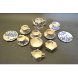 A Victorian Underglaze Blue Decorated Dolls Tea Service