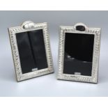 A Pair Of 925 Rectangular Silver Photograph Frames 19 x 13.5 cms