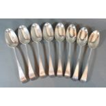 A Set Of Eight George III Silver Tablespoons London 1772, maker's John Lampfert, 21 ozs.