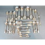 A Collection Of Mixed Silver Flatware, various dates, to include spoons, forks and teaspoons and two