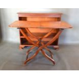 A Victorian Mahogany Folding Butler's Stand together with a 20th Century bookcase