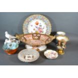 A Meissen Porcelain Dish together with an Imari decorated comport and various other ceramics to