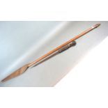 A South Seas Carved Wooden Paddle Bearing Label Pitcann Island ,107 cms long together with an