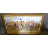 M Coleman 'The Greys After The Charge Of The Light Brigade' oil on canvas, signed, 60 x 120 cms