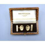 A Pair Of 18ct. Gold Diamond Set Cufflinks, 7.9 gms.