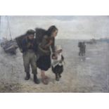 Robert McGregor 'Crossing The Sands' oil on canvas, signed and dated 1876, 60 x 90 cms