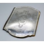 An Edwardian Silver Mounted Blotter with engraved and embossed decoration, London 1905, 30cms x