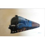 David Hey "Study of Flying Scotsman No4468 LNER" Oil on Board, Signed 37cm x 60cm