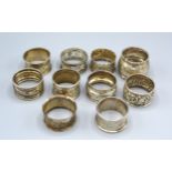 A Collection Of Ten Silver Napkin Rings, 6ozs.