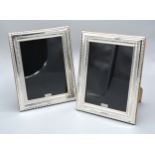 A Pair Of 925 Silver Rectangular Photograph Frames 22 x 17.5 cms
