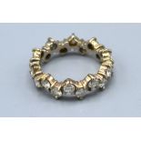 A White Metal Diamond Set Full Eternity Ring 3.7 gms. ring size I