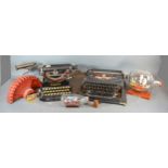 An Early Small Corona Typewriter together with another similar by Oliver and various other items